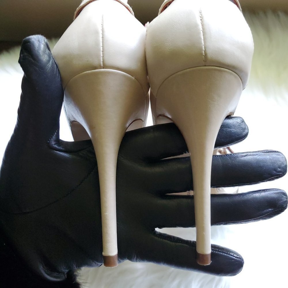 Tracy Reece New York Size 39 / 9 Cream High Heels 100% leather - Picture 5 of 6